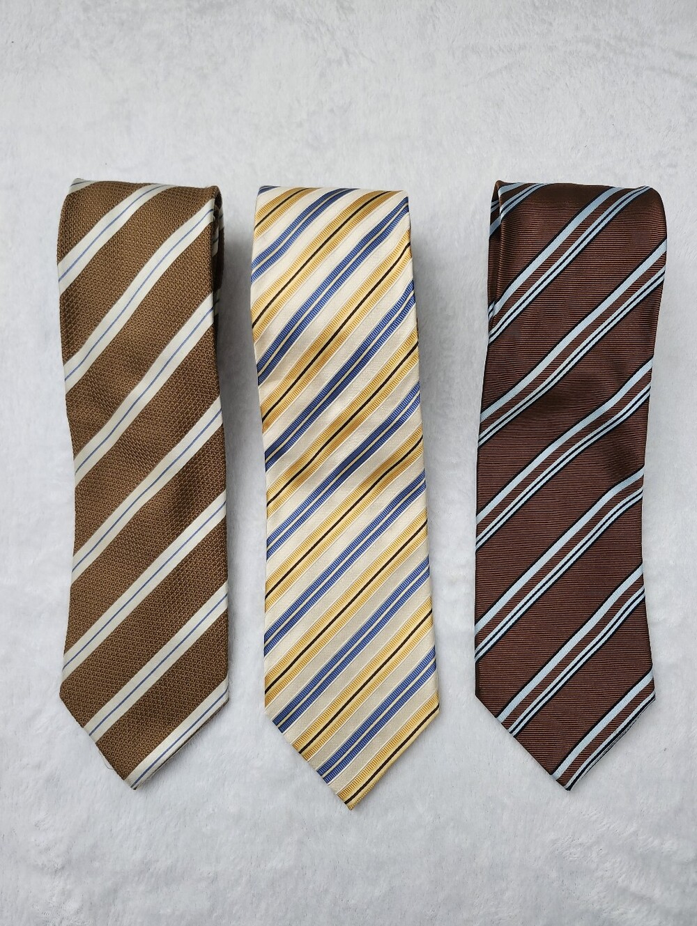 ERMENEGILDO ZEGNA Set of 3 Men's Multicolor Silk Cotton Blend Ties 60" x 3.75" - Picture 3 of 6